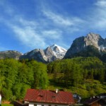 Ausblick vom Balkon der Ferienwohnung Waxenstein